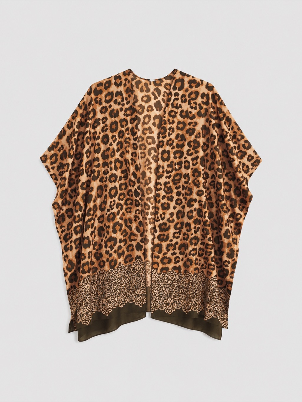 Gold Coast‎ Womens Cheetah Coverup Size Large Wrap Kimono Poncho Bohemian…